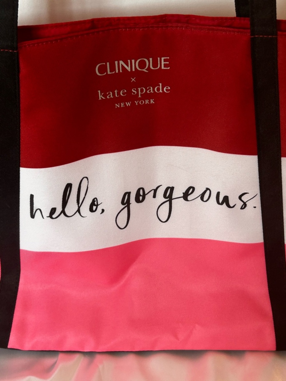 NWT Clinique X Kate Spade Shopping Shoulder Travel Tote Large Bag - Picture 2 of 7